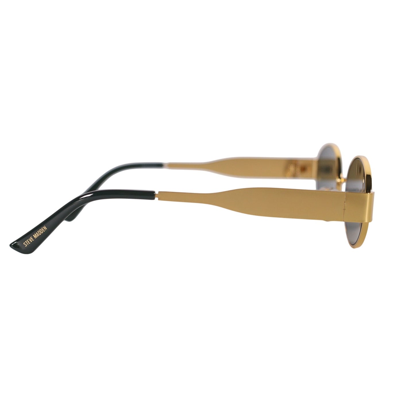 Steve Madden MYSTIE Narrow Oval Sunglasses - Gold / Green