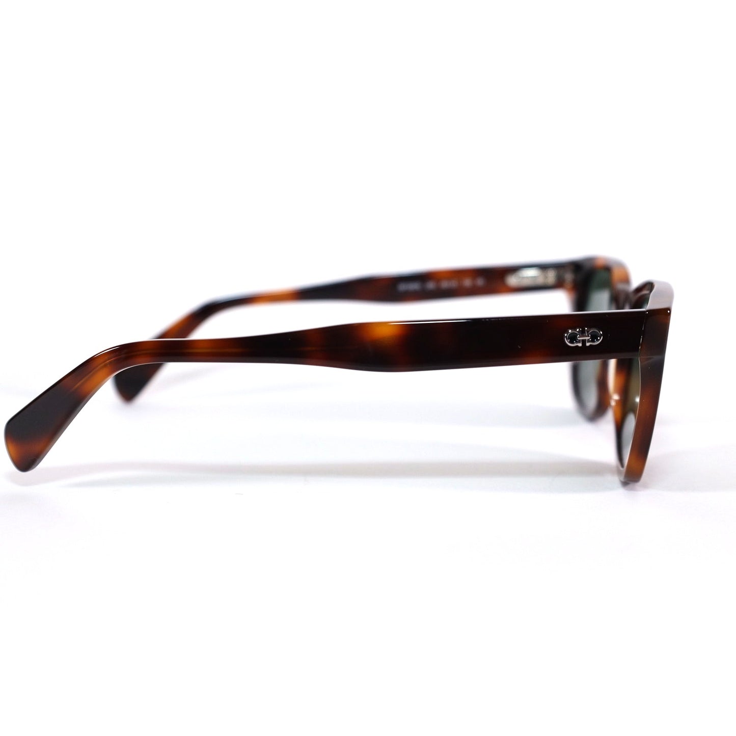 Ferragamo Rounded Square Mens Sunglasses - Tortoise/Green