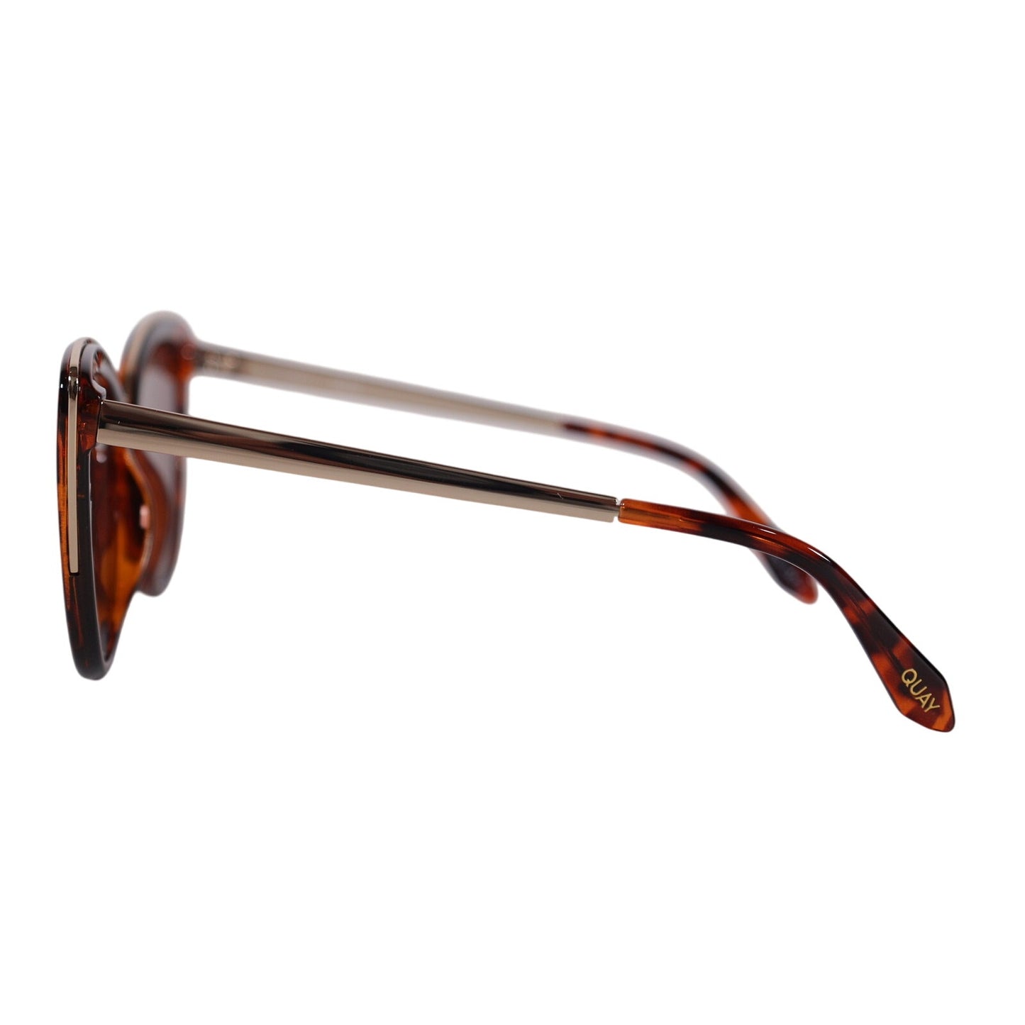 Quay Australia HONEY Oversized Cat Eye Sunglasses - Tortoise Gold / Brown