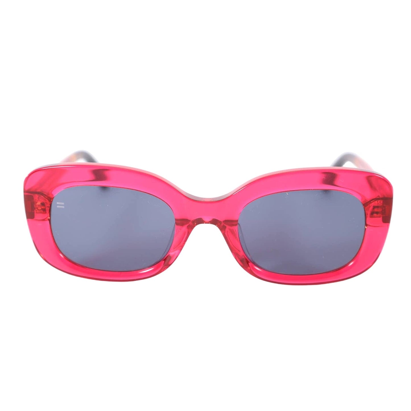 TOMS Jules Womens Oval Sunglasses - Transparent Red/Grey