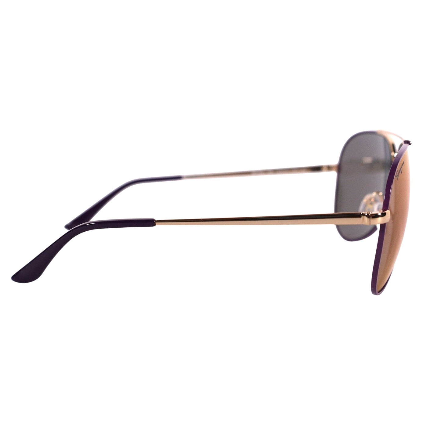 Ferragamo Aviator Sunglasses - Shiny Light Gold / Purple Gradient