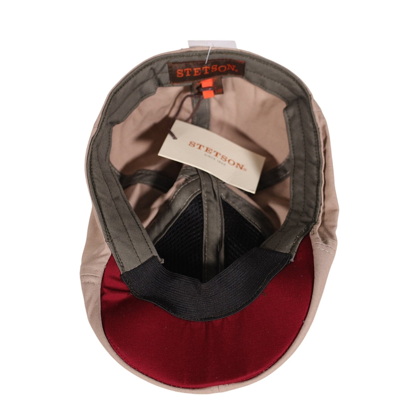 Stetson Men’s Cotton Twill Flat Cap – Khaki (Size L/XL)