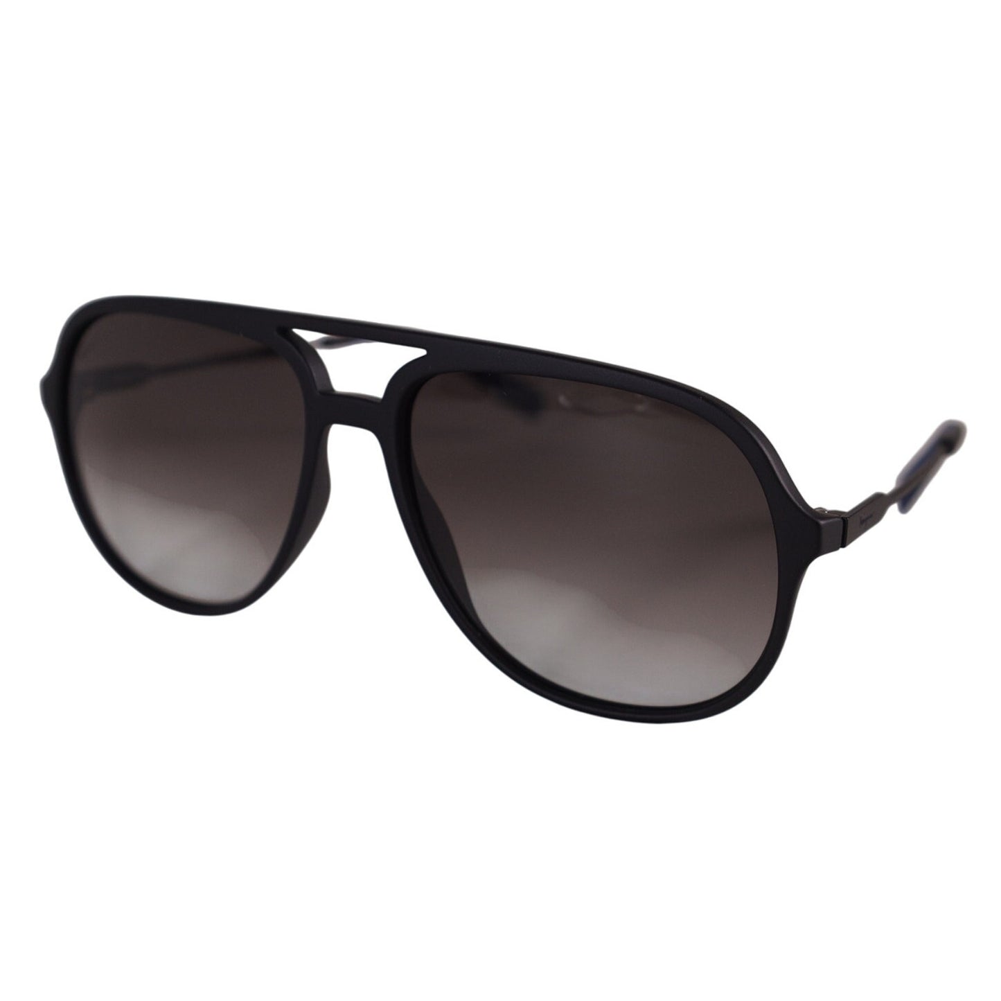 Salvatore Ferragamo Mens Lightweight Aviator Sunglasses - Black / Grey