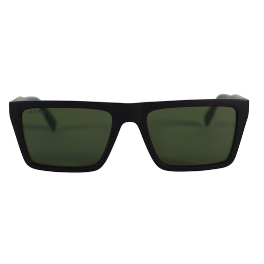 Lacoste Rectangle Mens Sunglasses - Matte Black / Green