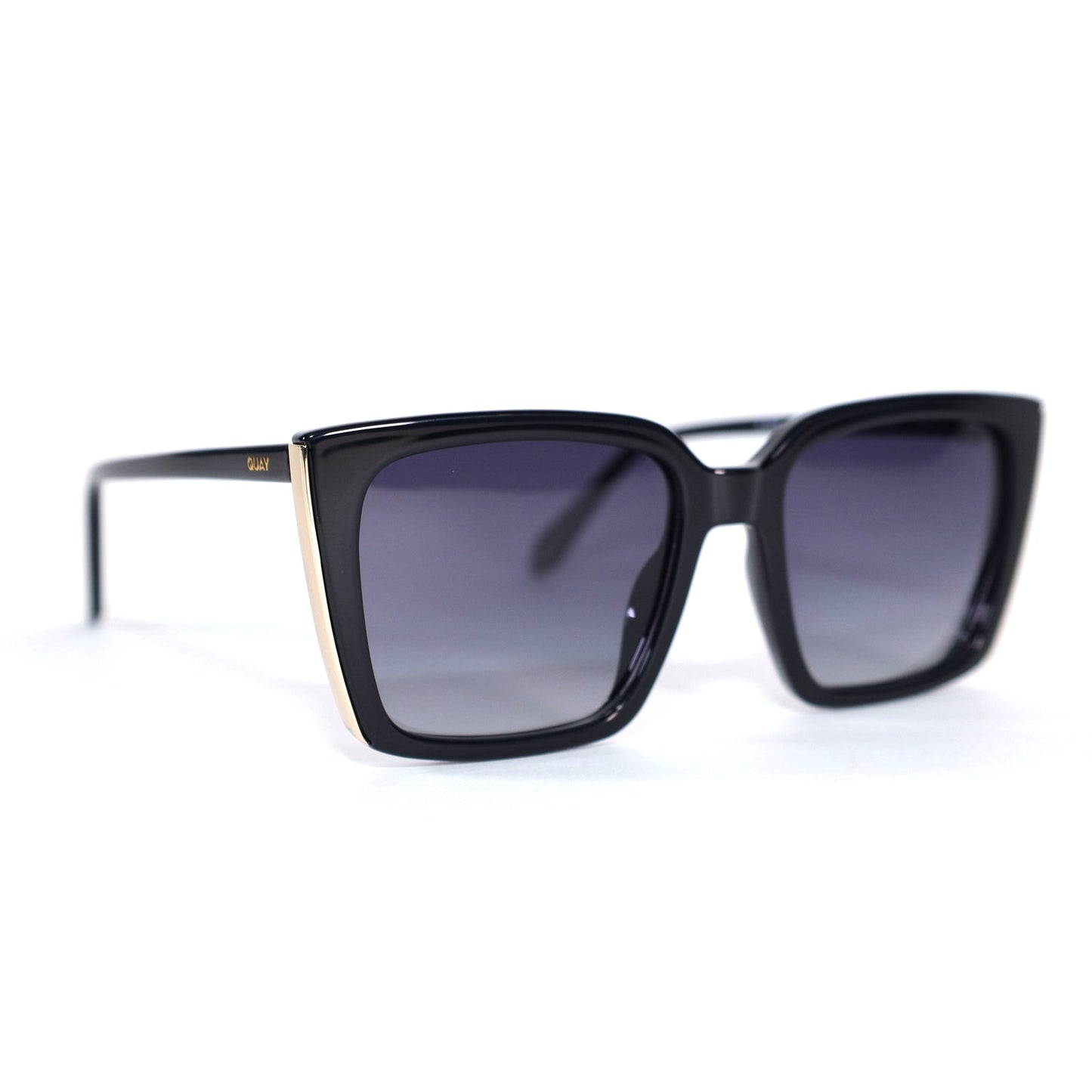 Quay Australia FRONT COVER Square Polarized Sunglasses - Black / Smoke