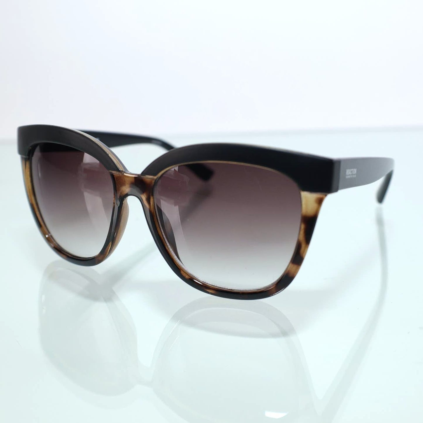 Kenneth Cole Reaction Oversized Round Sunglasses - Dark Havana/Gradient Brown