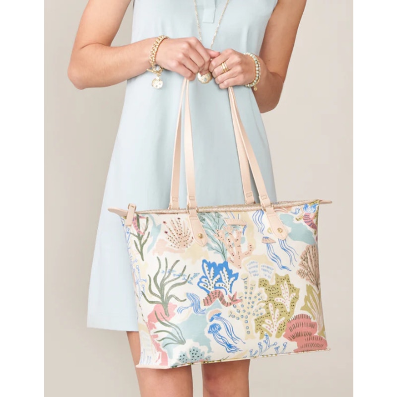 Spartina 449 Coastal Zip Travel Tote Bag - Mermaid Sea