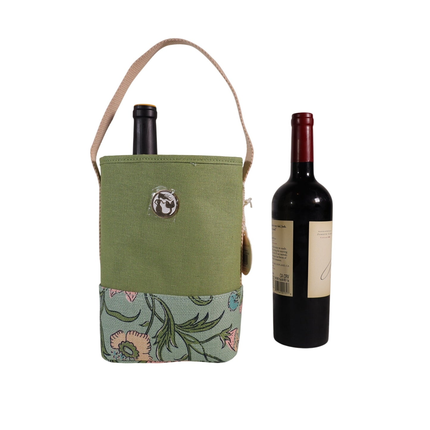 Spartina 449 Double Wine Caddy Tote Bag - Hamilton Floral Block Print