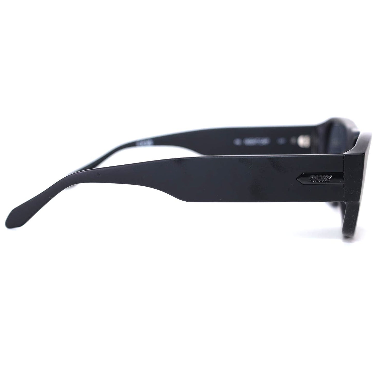 Quay Australia NIGHT CAP Rectangle Polarized Sunglasses - Matte Black/Black