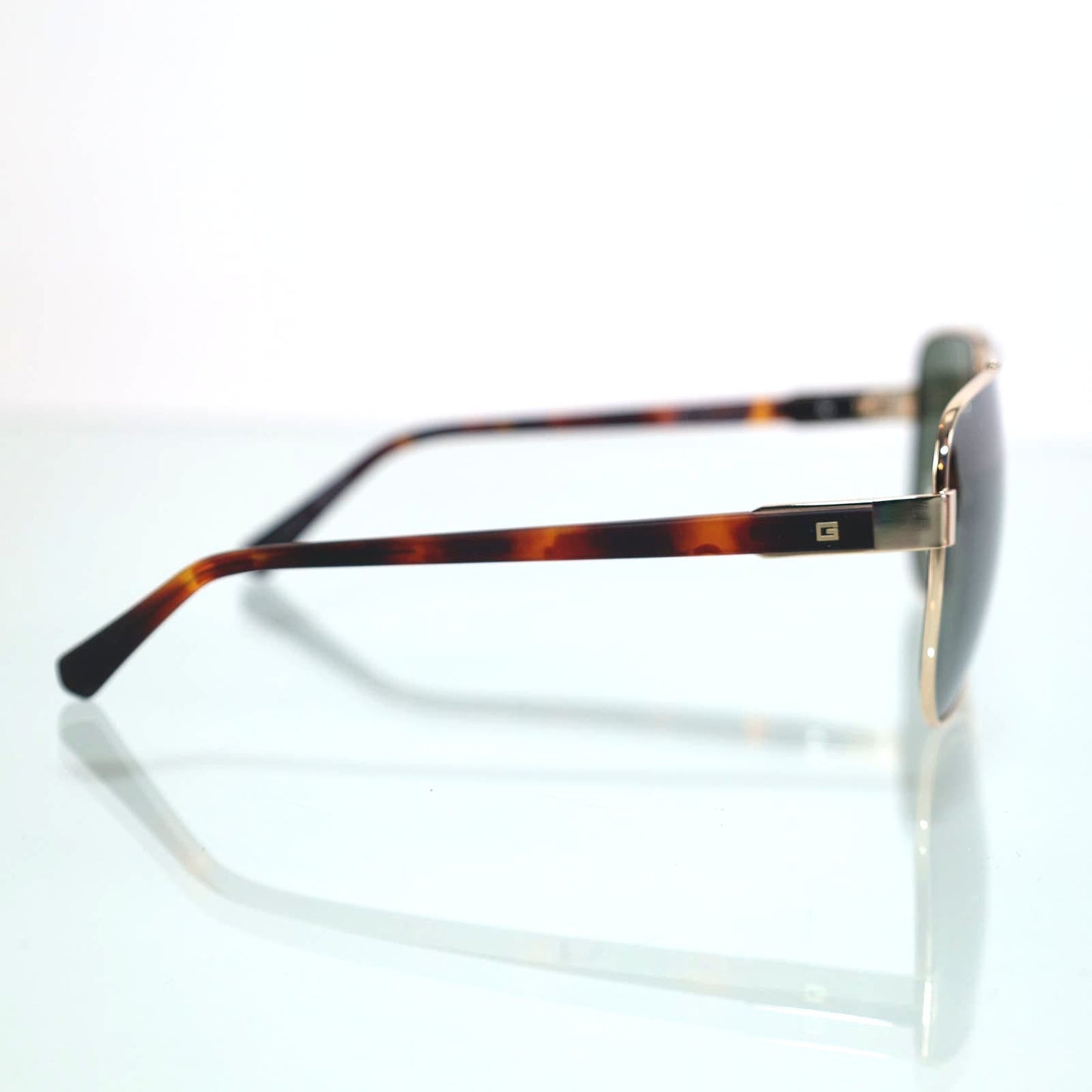 Guess Mens Metal Pilot Sunglasses - Gold/Green