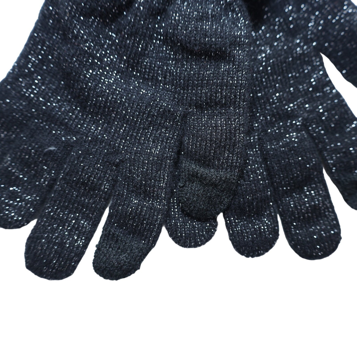 Style & Co Womens Soft Winter Knit Gloves - One Size - Glitter Black