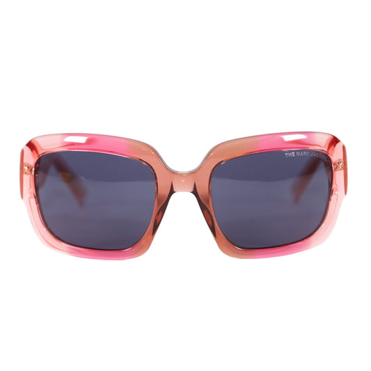 Marc Jacobs Wraparound Sunglasses - Transparent Red Pink Ombre / Grey