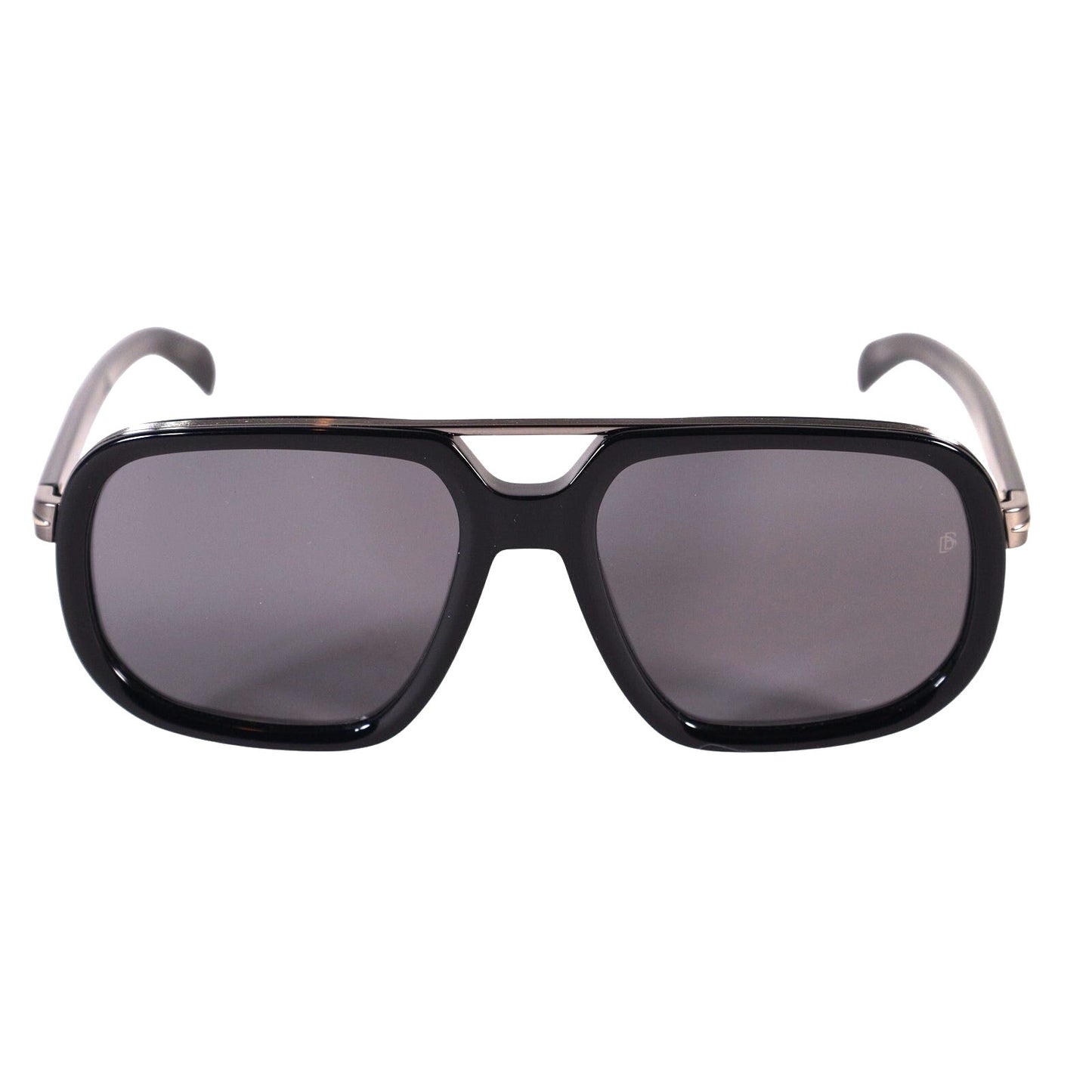 David Beckham Mens Modern Aviator Polarized Sunglasses-Black/Dark Ruthenium