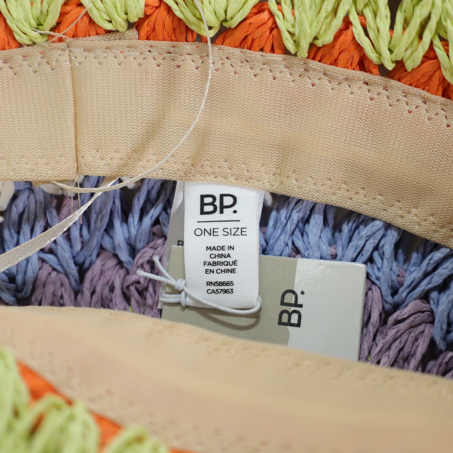 BP Stripe Straw Crochet Bucket Hat