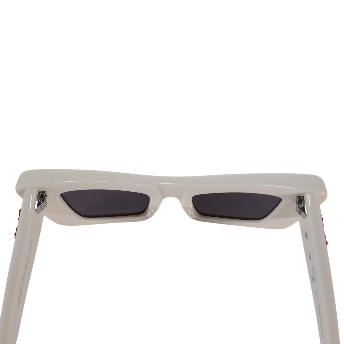 Off-White Narrow Geometric Rectangle Butterfly Sunglasses - White/Grey