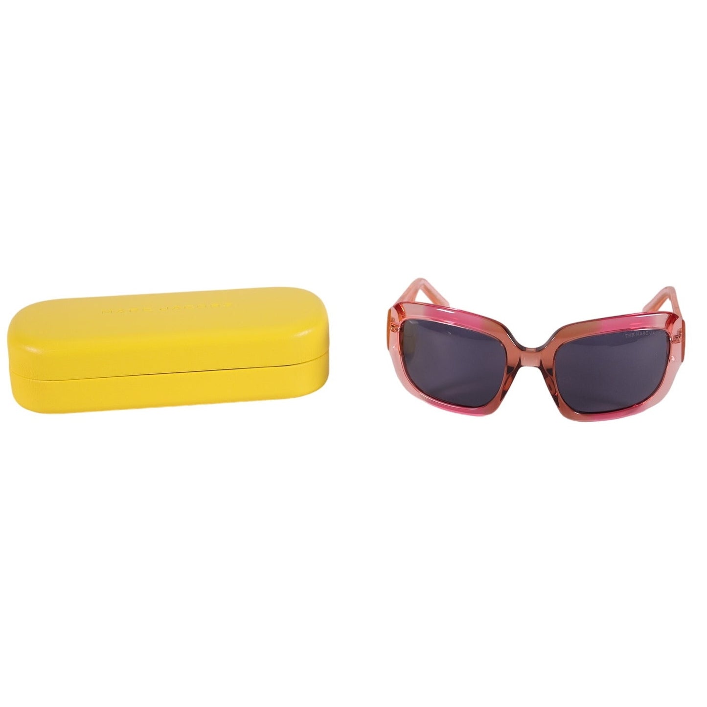 Marc Jacobs Wraparound Sunglasses - Transparent Red Pink Ombre / Grey