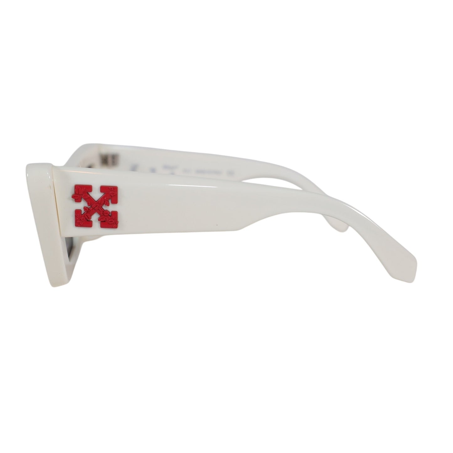 Off-White Narrow Geometric Rectangle Butterfly Sunglasses - White/Grey