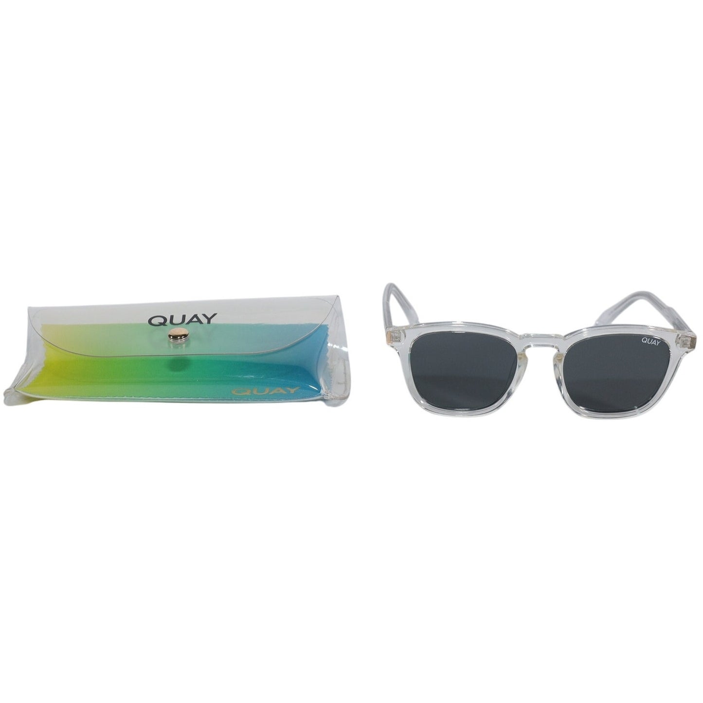 Quay Australia JACKPOT Round Sunglasses - Clear / Smoke
