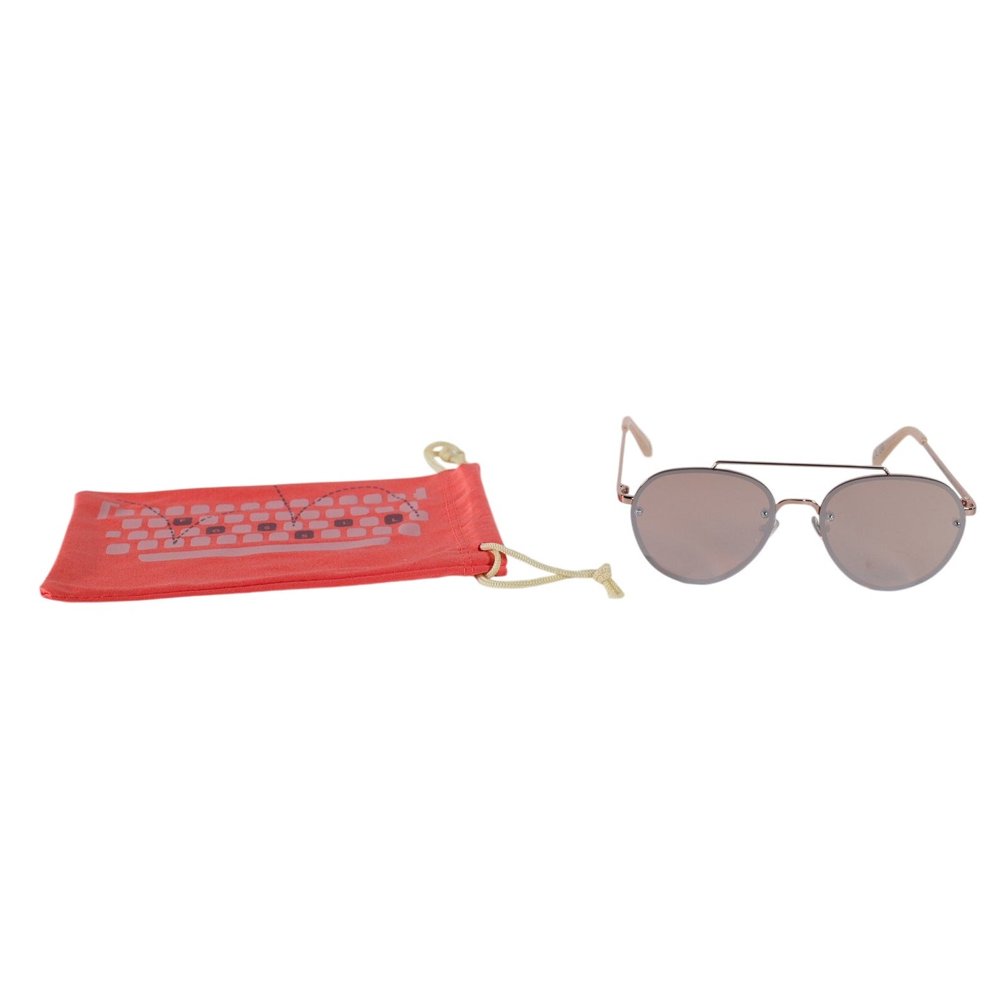 Fossil Rimless Aviator Women's Sunglasses - Rose Gold