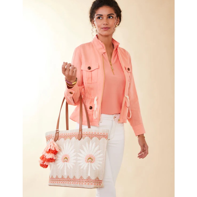 Spartina 449 Embroidered Large Fiesta Tote Bag - Callawassie Palmetto