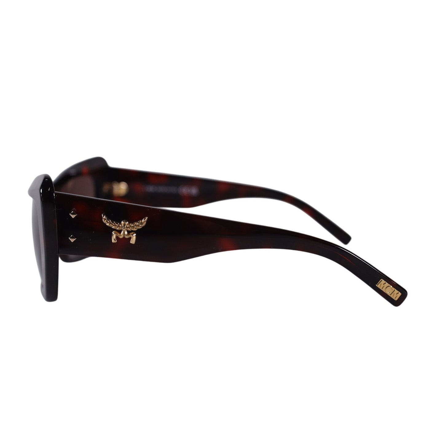 MCM Rectangle Cat Eye Sunglasses - Red Havana / Brown