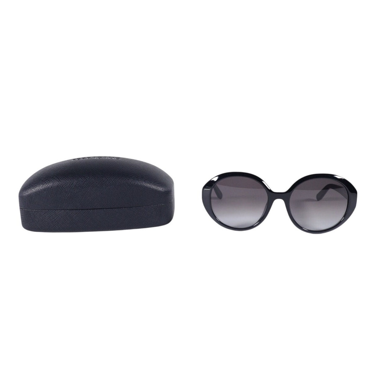 Salvatore Ferragamo Oval Round Women's Designer Sunglasses - Black / Grey