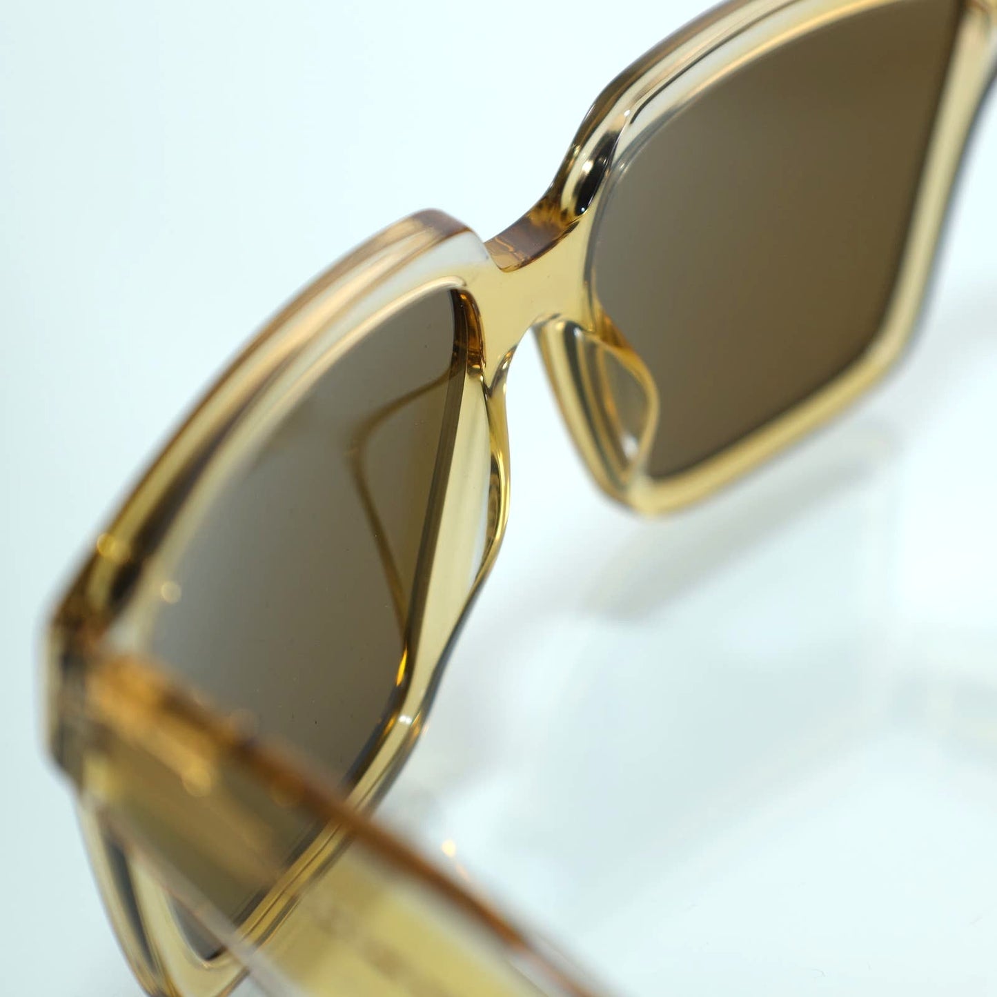 Prada Square Oversized Sunglasses - Ocher-Crystal Grey/Dark Brown