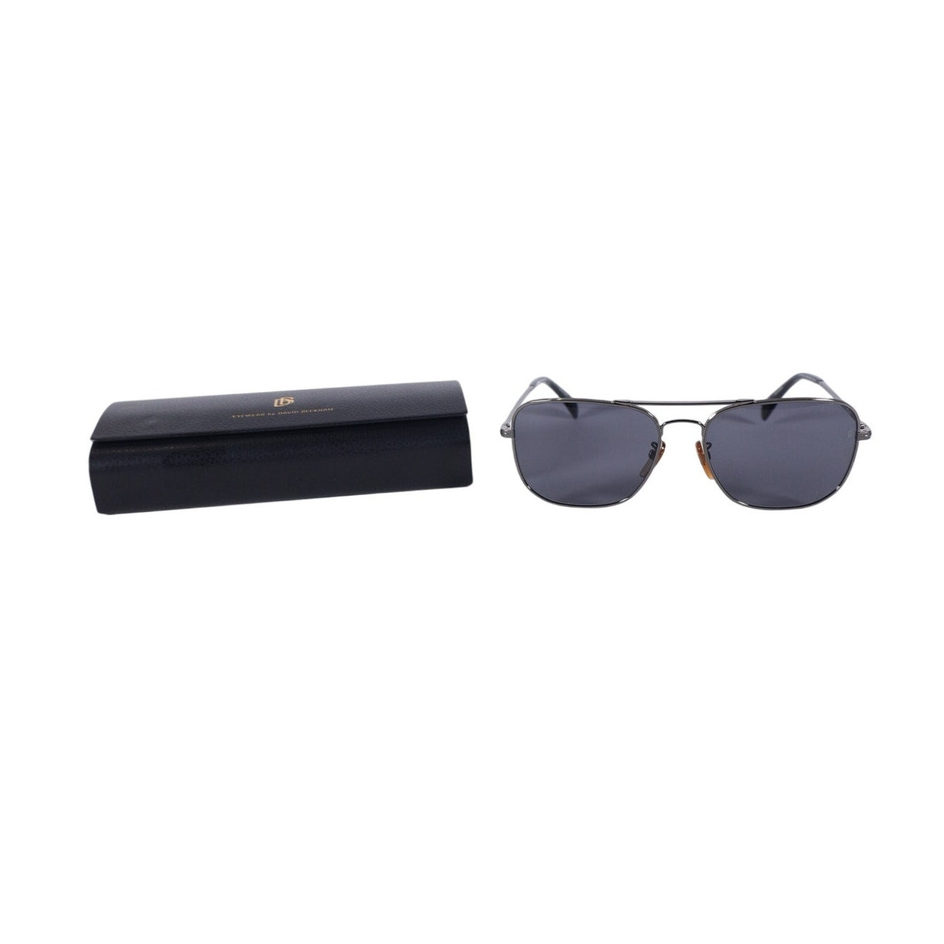David Beckham Square Aviator Polarized Men's Sunglasses–Dark Ruthenium/Gray