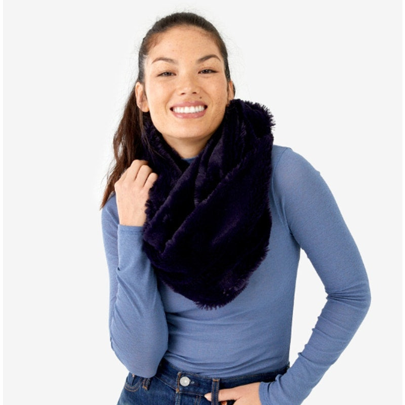 The Jetset Diaries Faux Fur Infinity Scarf - One Size - Midnight Blue