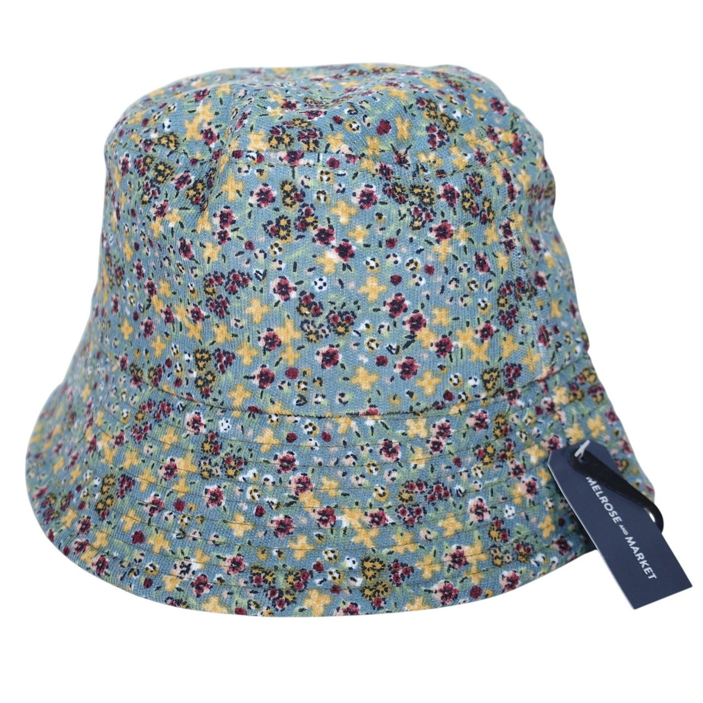 Melrose and Market Corduroy Bucket Hat - One Size - Blue / Green Floral