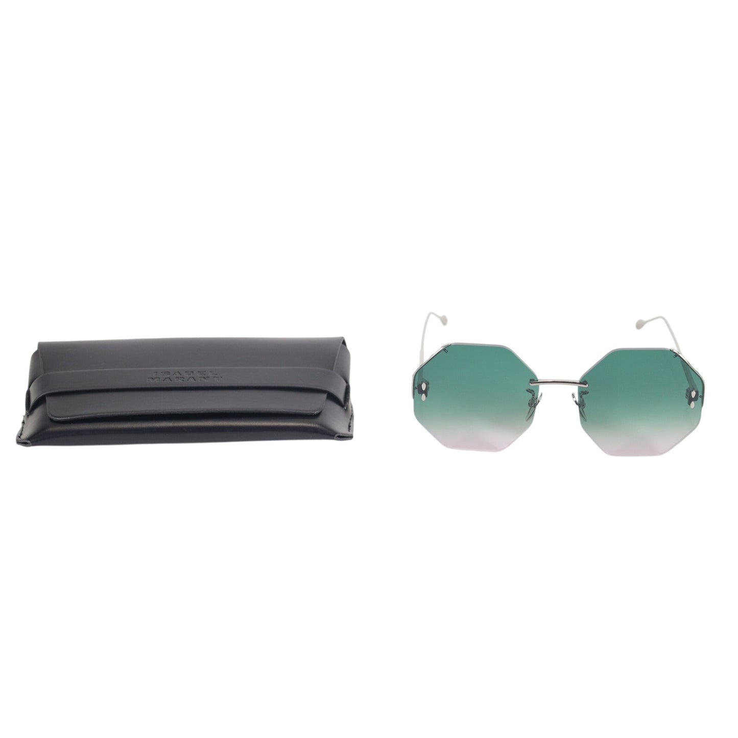 Isabel Marant Geometric Octagon Sunglasses – Green/Pink Gradient