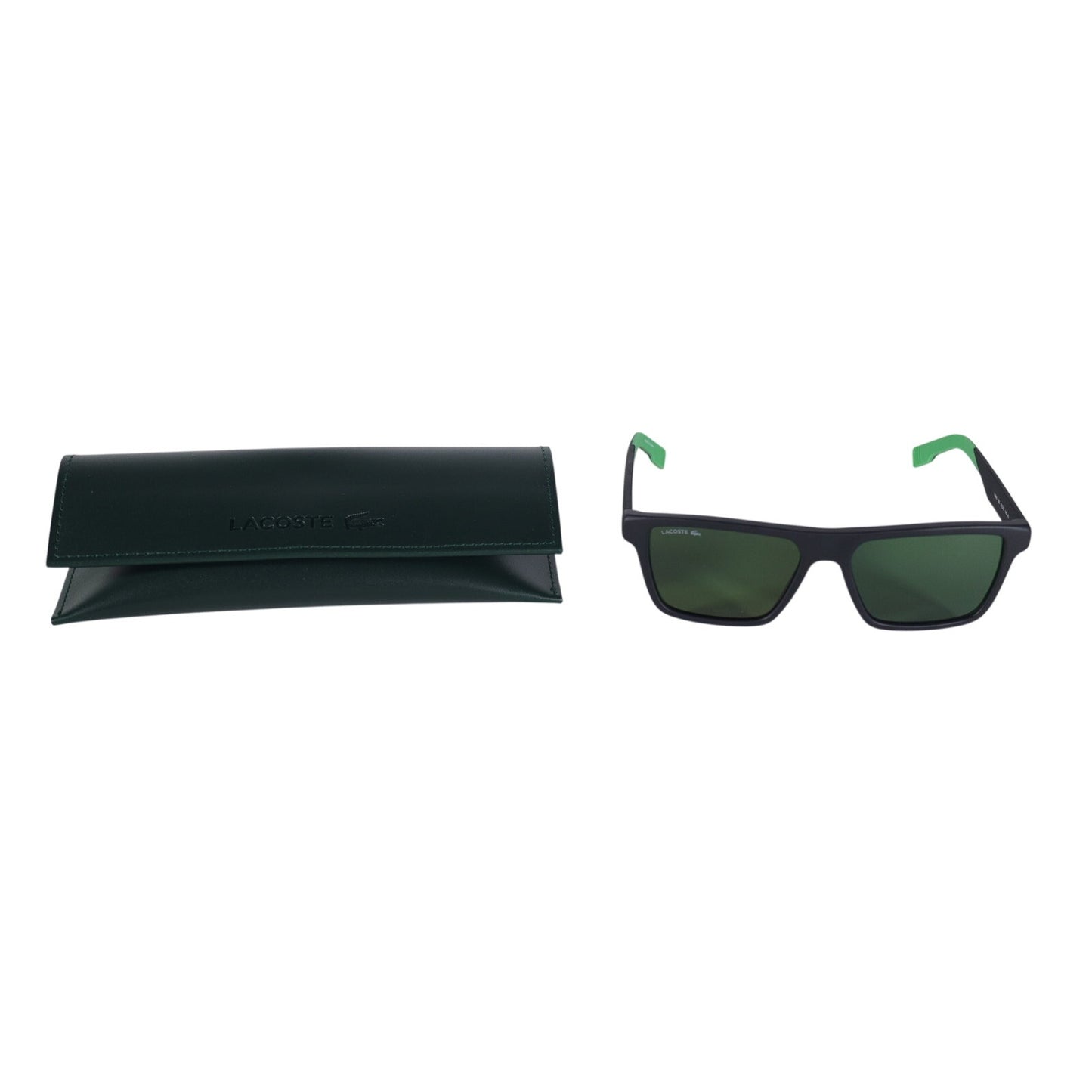 Lacoste Rectangle Mens Sunglasses - Matte Black / Green