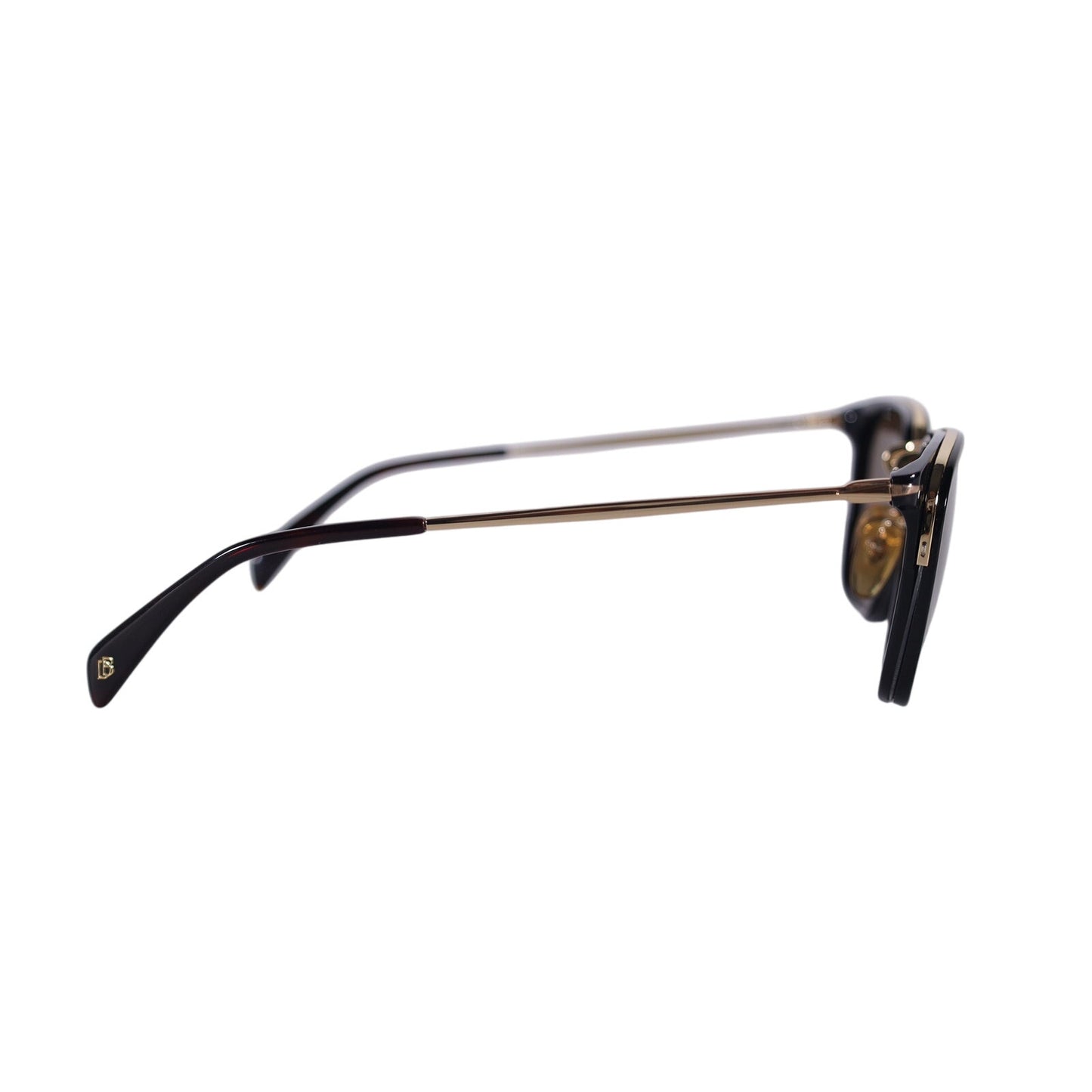 David Beckham Lightweight Square Sunglasses- Black Gold / Brown