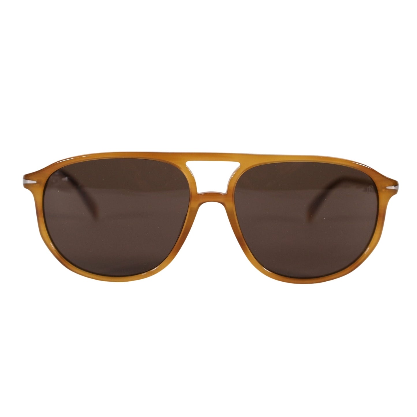David Beckham Lightweight Aviator Sunglasses - Yellow Horn / Brown