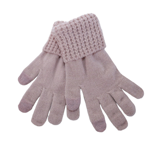 Style & Co Womens Knit Gloves - One Size - Glitter Blush