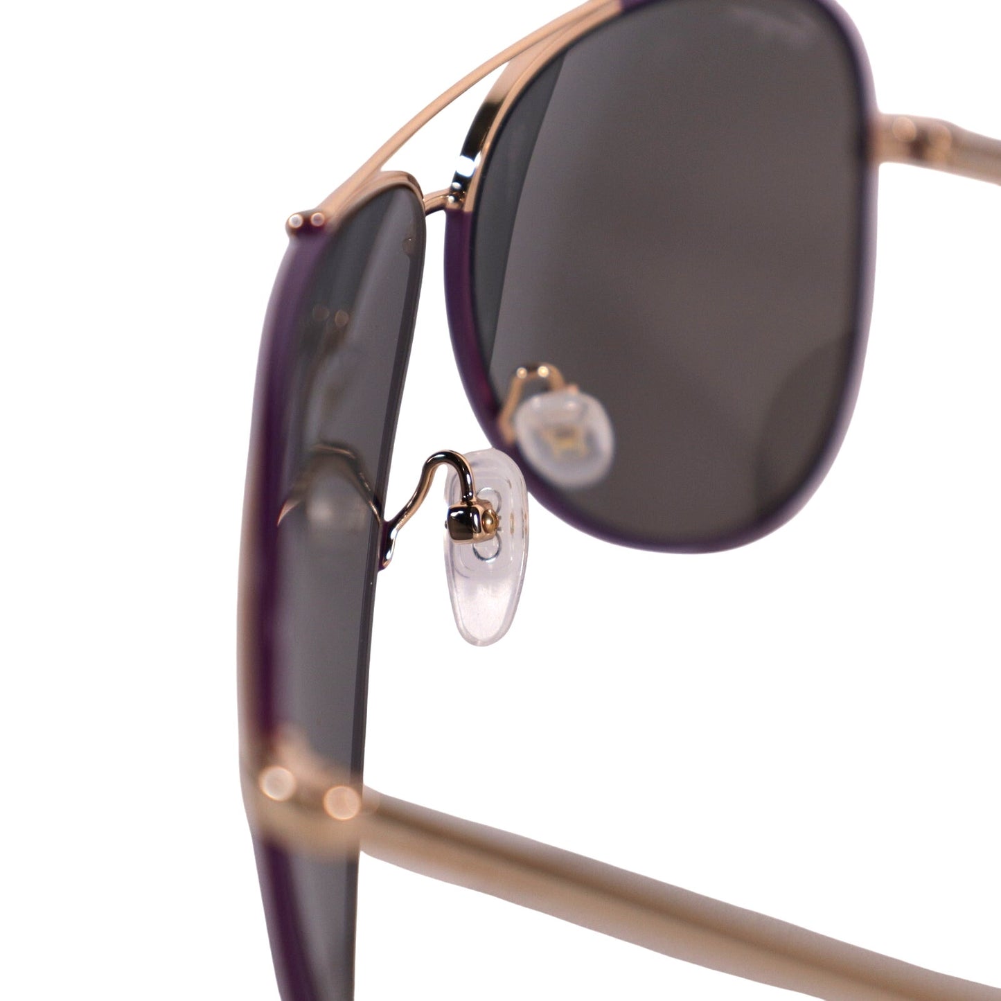 Ferragamo Aviator Sunglasses - Shiny Light Gold / Purple Gradient