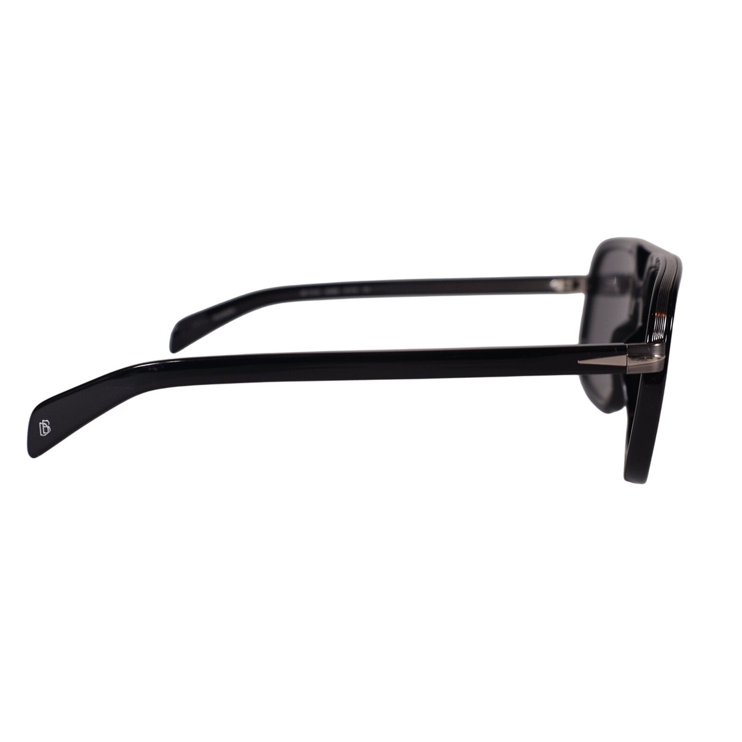 David Beckham Mens Modern Aviator Polarized Sunglasses-Black/Dark Ruthenium