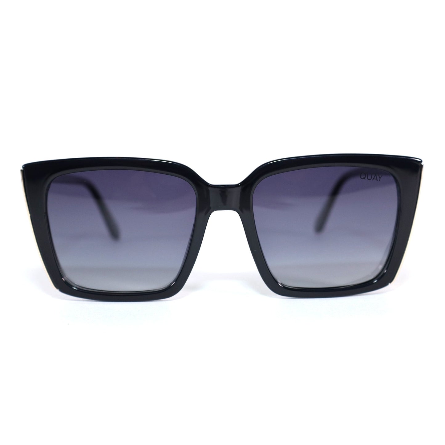 Quay Australia FRONT COVER Square Polarized Sunglasses - Black / Smoke