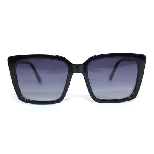 Quay Australia FRONT COVER Square Polarized Sunglasses - Black / Smoke