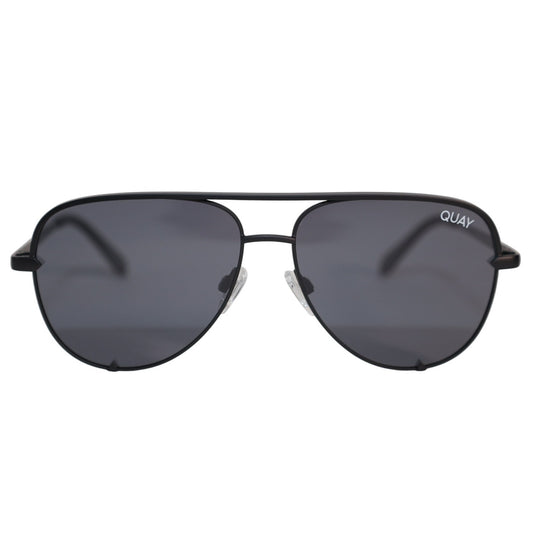 Quay Australia HIGH KEY MICRO Aviator Sunglasses - Black / Smoke