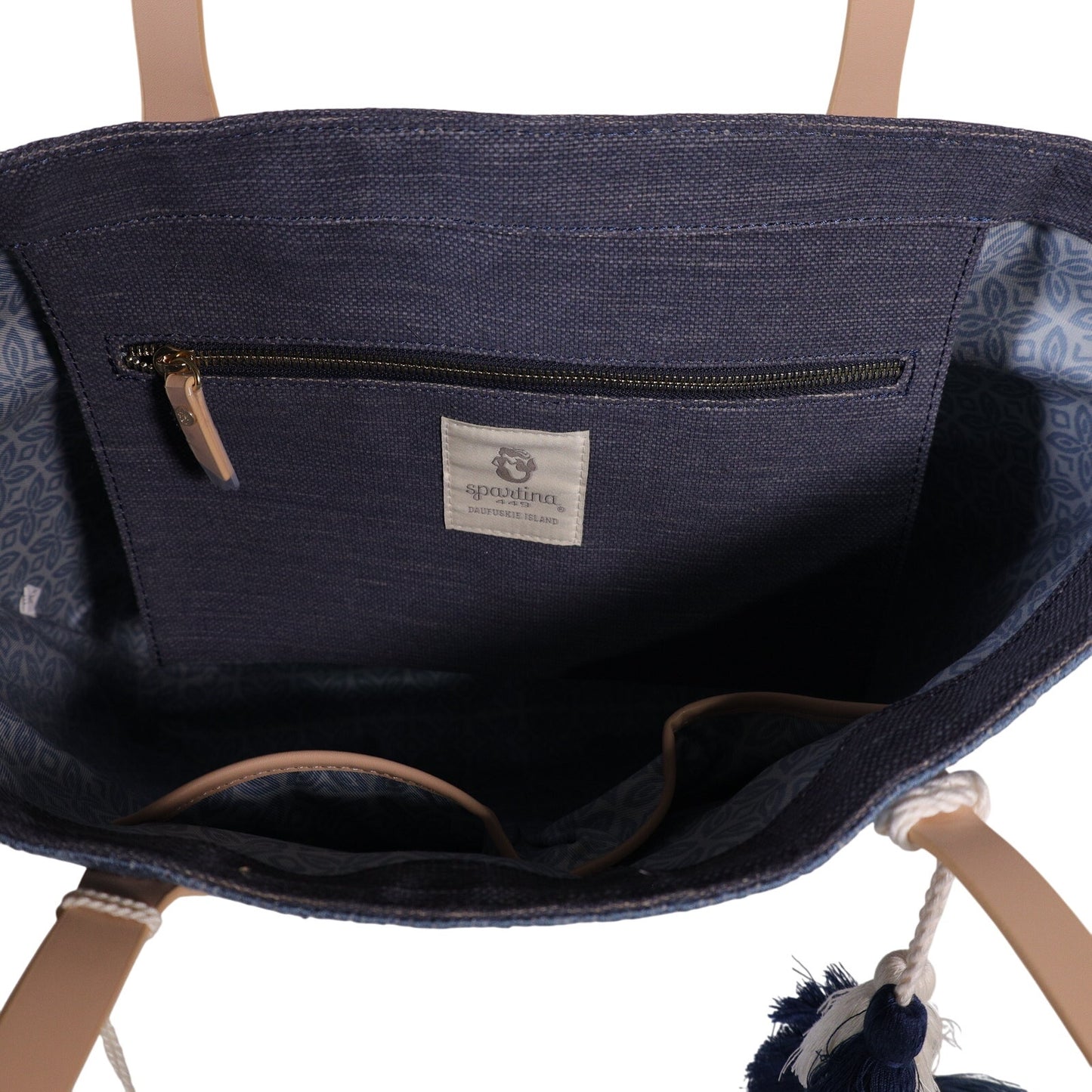 Spartina 449 Fiesta Tote Bag - Hamilton Crab - Denim Blue / White