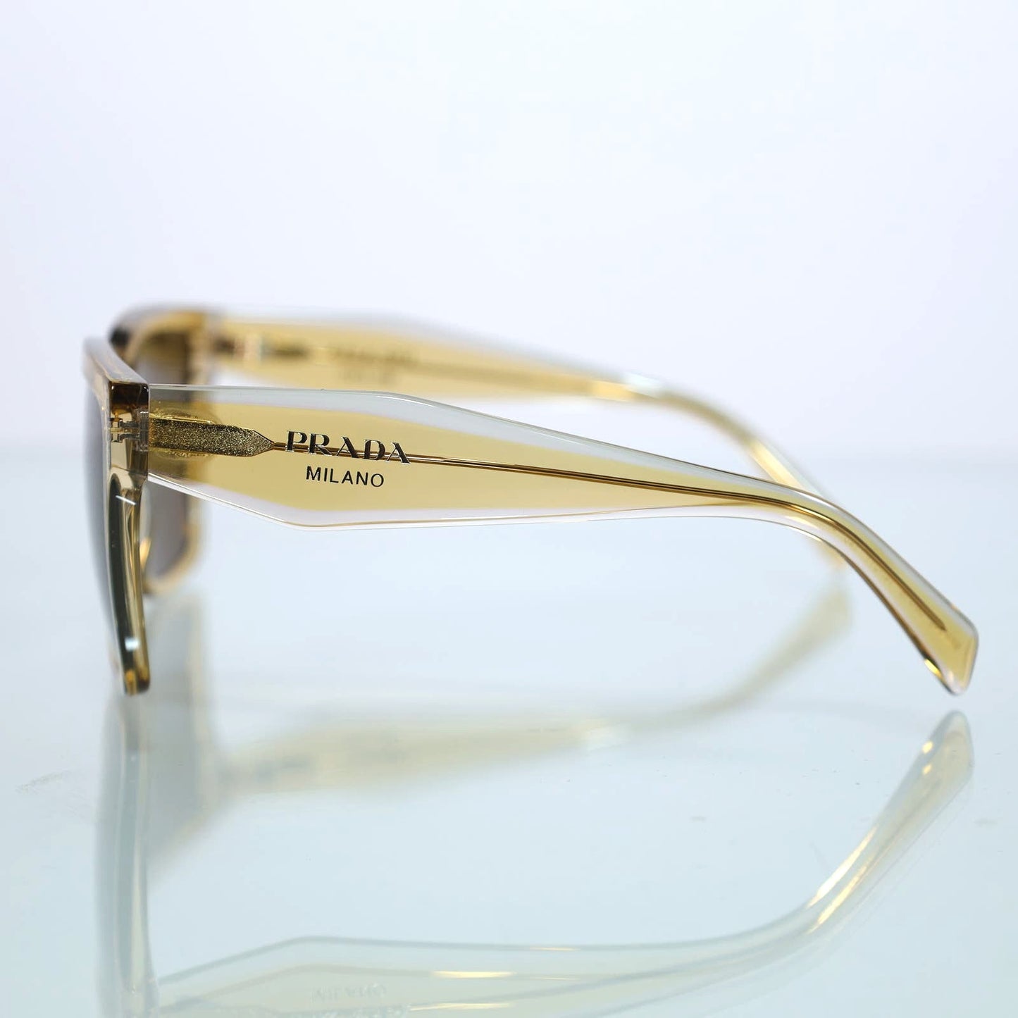Prada Square Oversized Sunglasses - Ocher-Crystal Grey/Dark Brown