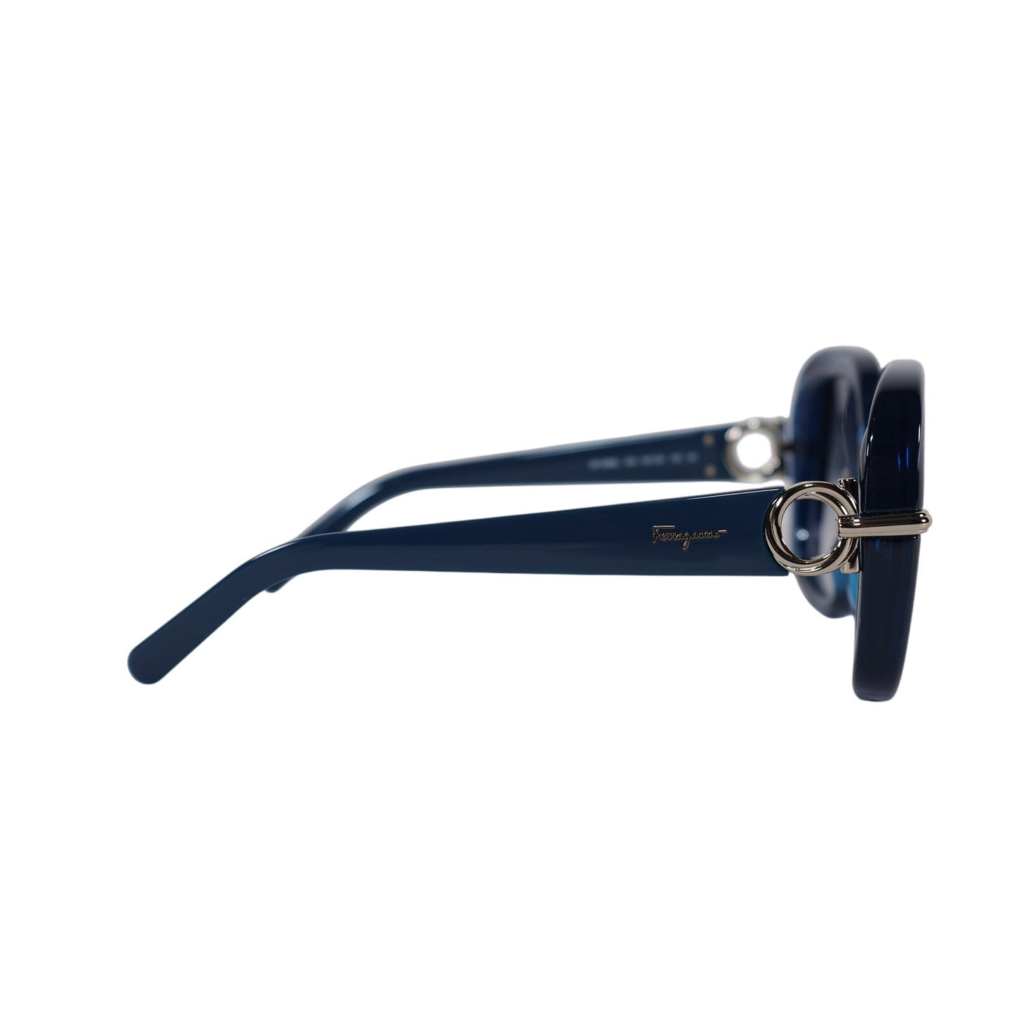 Ferragamo Oversized Women Sunglasses - Transparent Blue/Blue Gradient