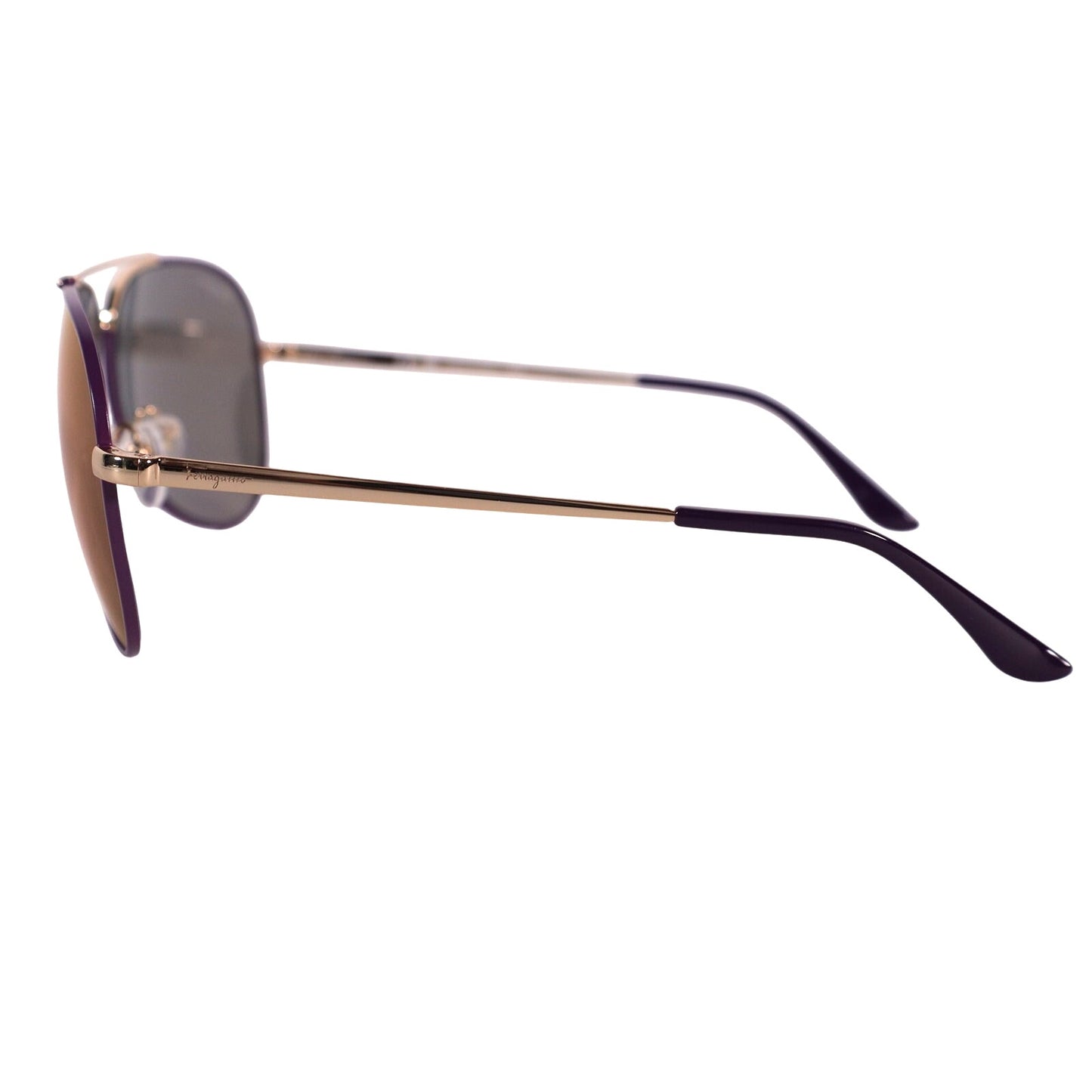 Ferragamo Aviator Sunglasses - Shiny Light Gold / Purple Gradient