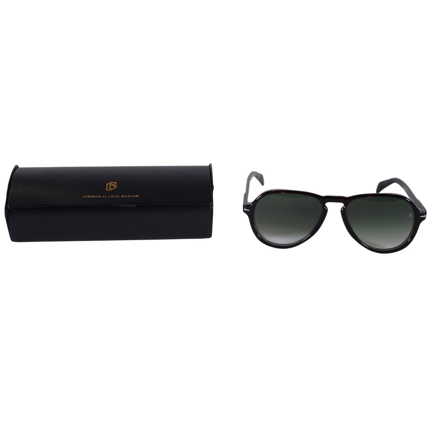 David Beckham Lightweight Aviator Sunglasses - Tortoise/Grey Green Gradient
