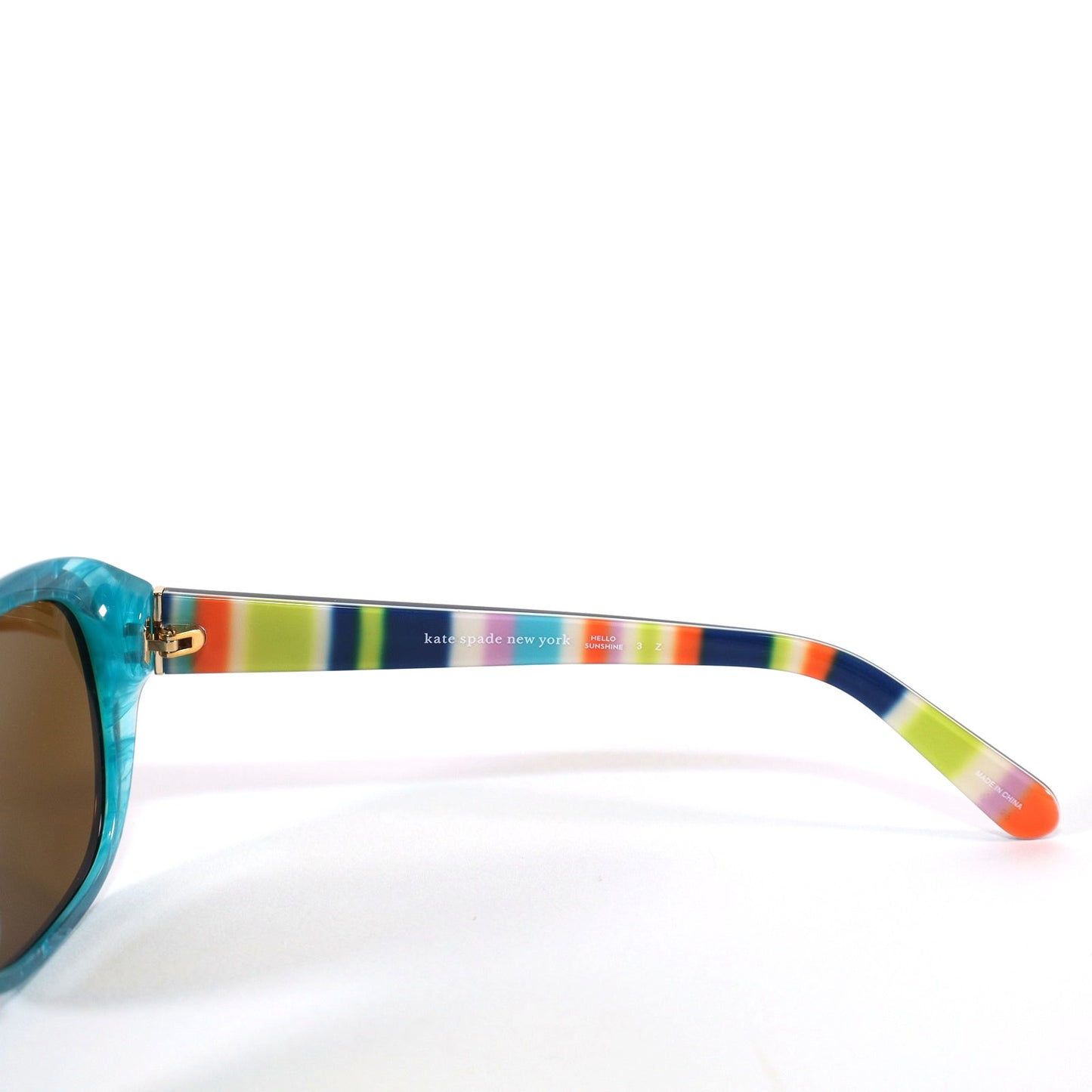 Kate Spade HILDE Oval Polarized Sunglasses - Olive Havana Turquoise/Brown