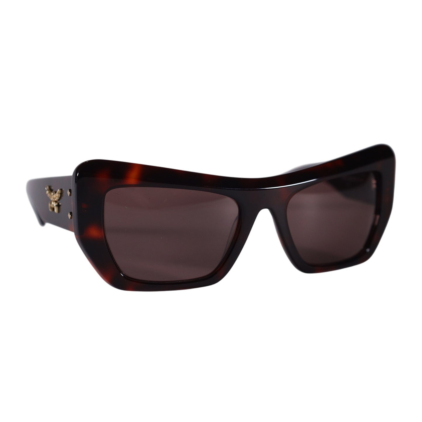 MCM Rectangle Cat Eye Sunglasses - Red Havana / Brown