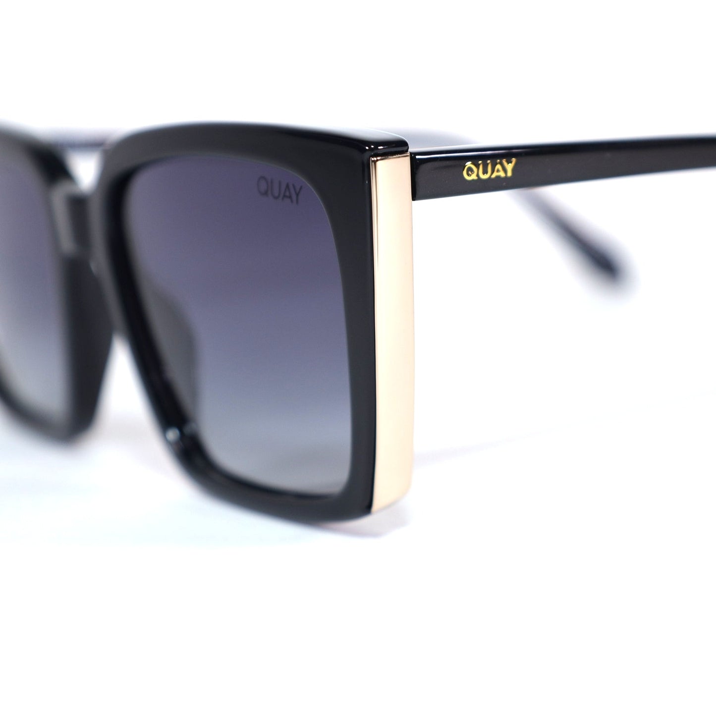 Quay Australia FRONT COVER Square Polarized Sunglasses - Black / Smoke