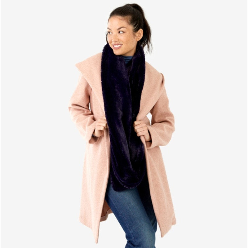 The Jetset Diaries Faux Fur Infinity Scarf - One Size - Midnight Blue
