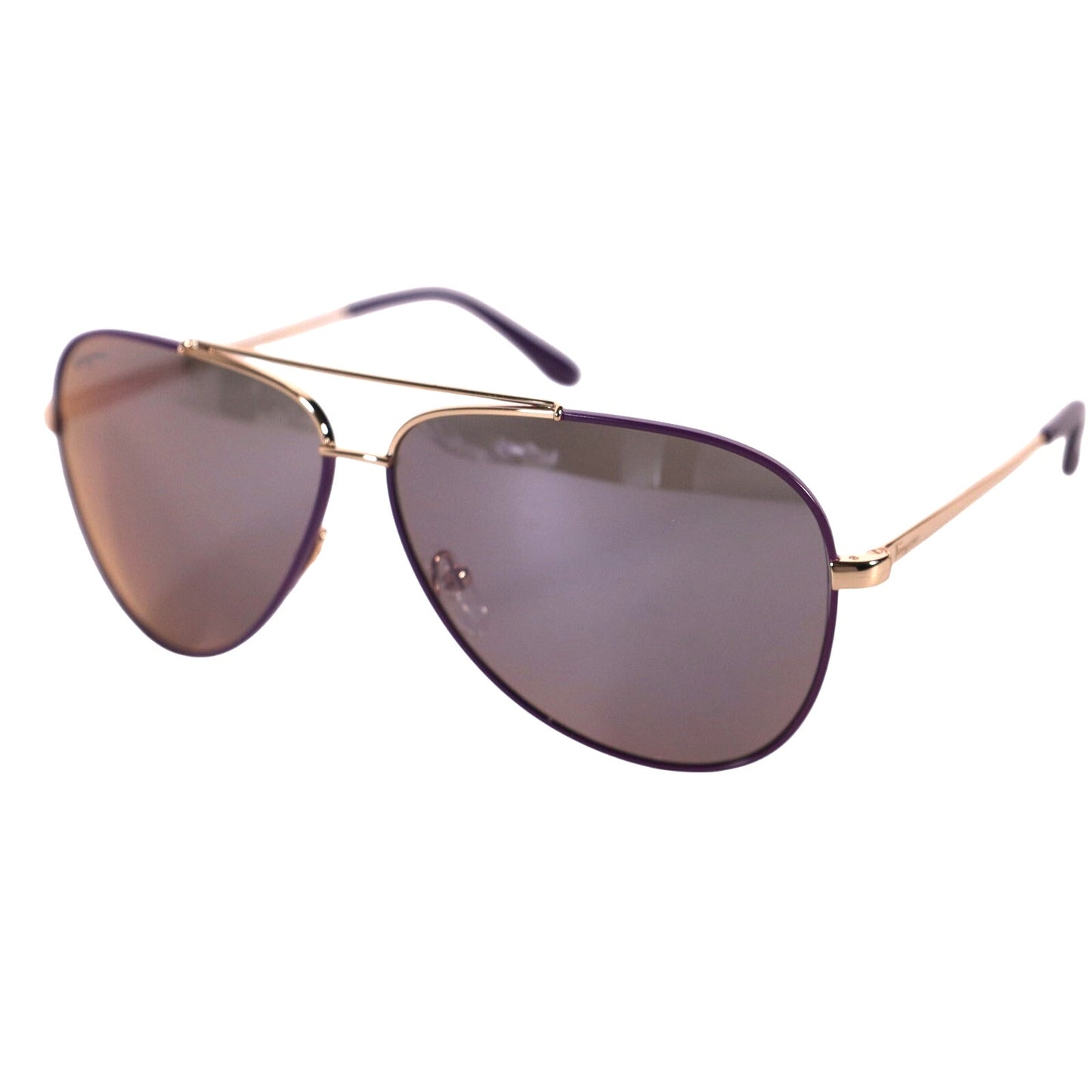 Ferragamo Aviator Sunglasses - Shiny Light Gold / Purple Gradient
